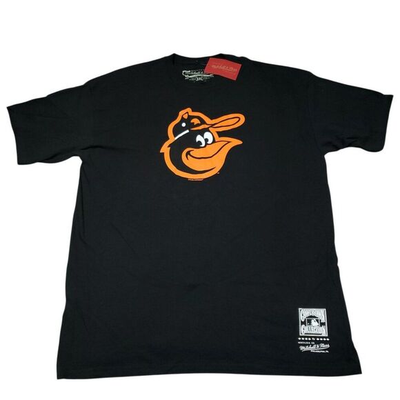 Baltimore Orioles Mitchell & Ness Cooperstown Collection Black Logo T-Shirt 2XL - Picture 1 of 8
